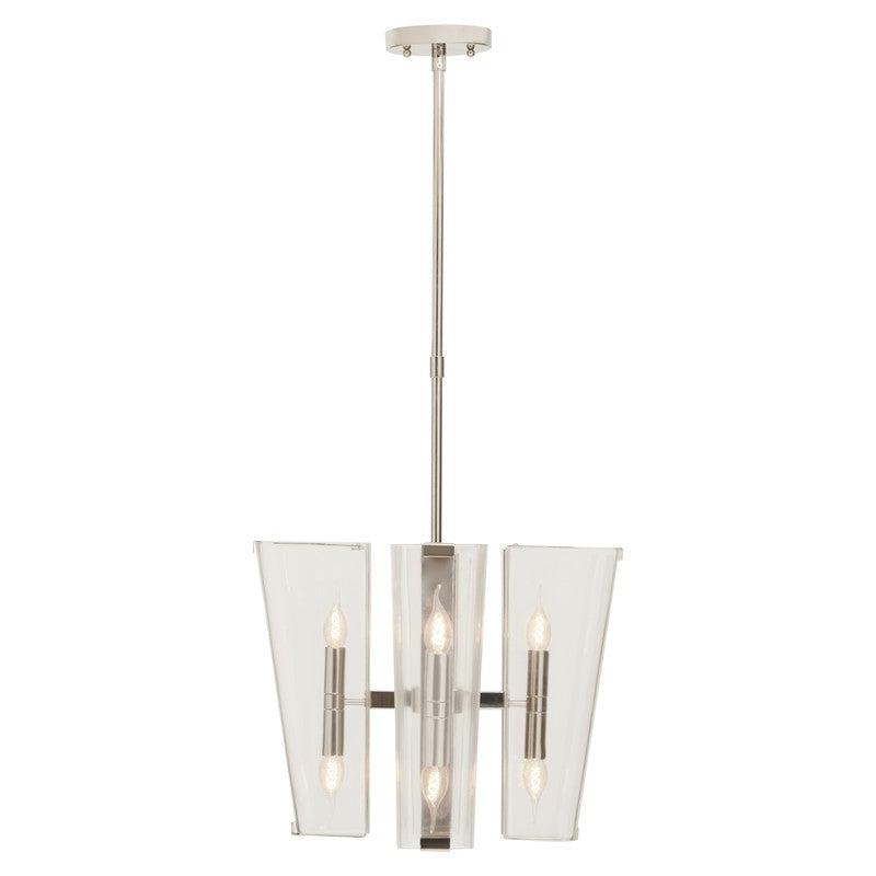 Vaughan 8 Bulb Glass Lantern Style Chandelier-Wrenford & Co.-Brass-nirohome