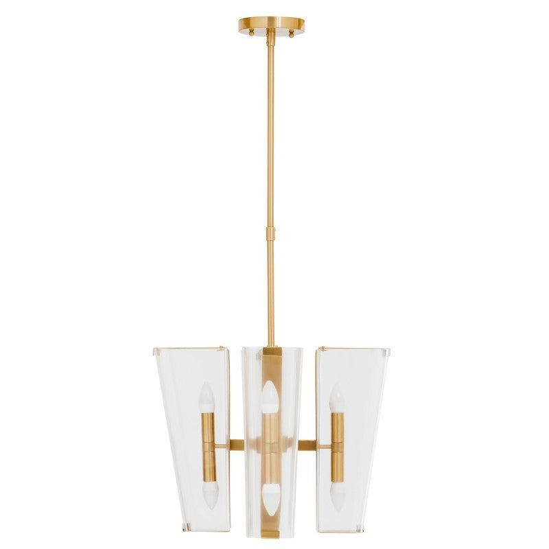 Vaughan 8 Bulb Glass Lantern Style Chandelier-Wrenford & Co.-Brass-nirohome