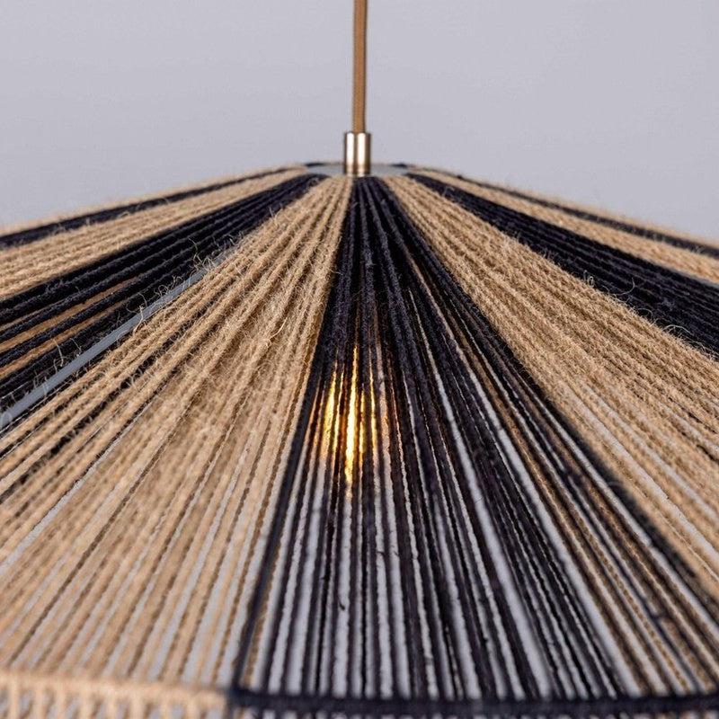 Vernon Pendant Light Raffia Striped Rope-Mullan Lighting-100cm-nirohome