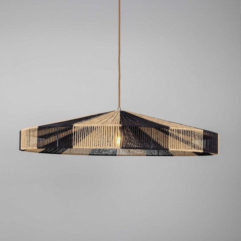 Vernon Pendant Light Raffia Striped Rope-Mullan Lighting-100cm-nirohome