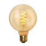 Vintage Edison Small Globe Old Filament Dimmable LED Bulb - E27 G95-Industville-5W Spiral Amber-nirohome