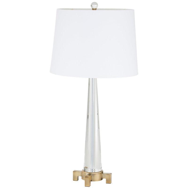 Walton Crystal Tower Table Lamp With White Shade-Niro Home-nirohome