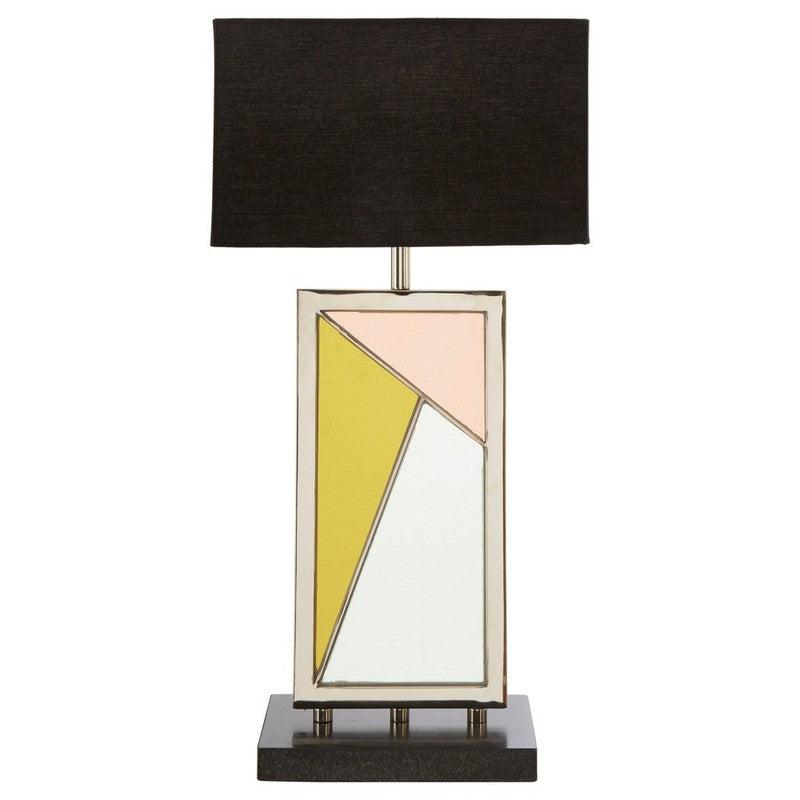 Webb Art Deco Glass Table Lamp With Fabric Shade-Niro Home-nirohome