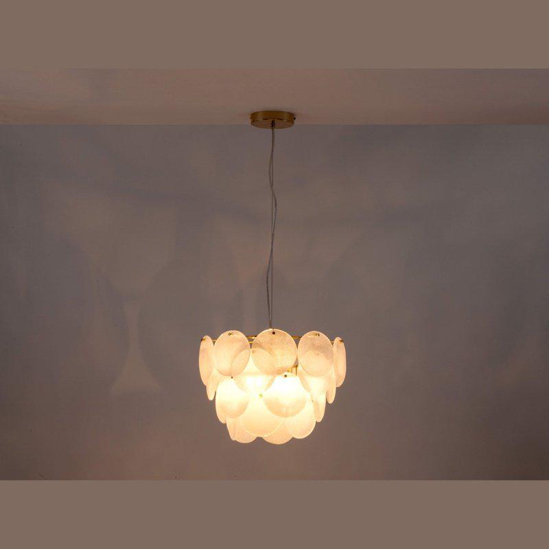 White Glass Disk Chandelier Ceiling Light-Houseof.-nirohome