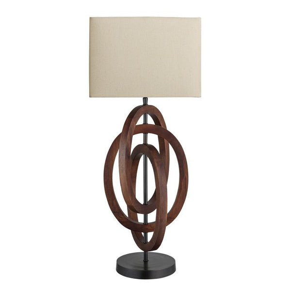 Wooden Geometric Circle Table Lamp