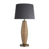 Wooden Geometric Pillar Table Lamp-Industville-Natural Wood-Grey Large Empire Shade-nirohome