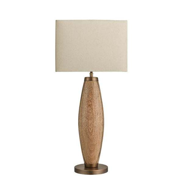 Wooden Geometric Pillar Table Lamp