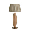 Wooden Geometric Pillar Table Lamp-Industville-Natural Wood-Pleated Pure Linen Empire - Large Shade-nirohome
