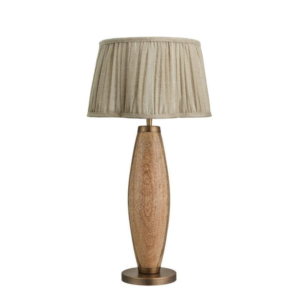 Wooden Geometric Pillar Table Lamp