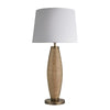 Wooden Geometric Pillar Table Lamp-Industville-Natural Wood-White Large Empire Shade-nirohome