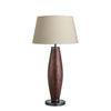 Wooden Geometric Pillar Table Lamp-Industville-Walnut Wood-Natural Cotton Empire - Large Shade-nirohome