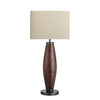 Wooden Geometric Pillar Table Lamp-Industville-Walnut Wood-Natural Cotton Rounded Rectangle - Medium Shade-nirohome