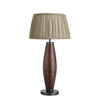 Wooden Geometric Pillar Table Lamp-Industville-Walnut Wood-Pleated Pure Linen Empire - Large Shade-nirohome