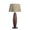 Wooden Geometric Pillar Table Lamp-Industville-Walnut Wood-Scalloped Pure Linen Empire - Large-nirohome