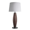 Wooden Geometric Pillar Table Lamp-Industville-Walnut Wood-White Large Empire Shade-nirohome