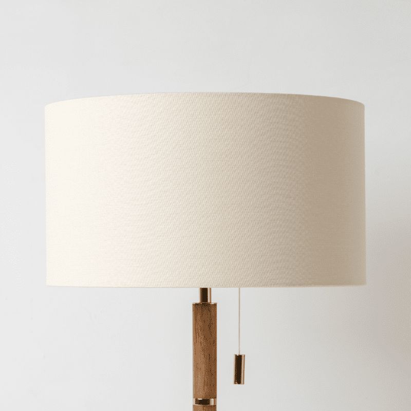 Wooden and Brass Disk Floor Lamp-Houseof.-nirohome