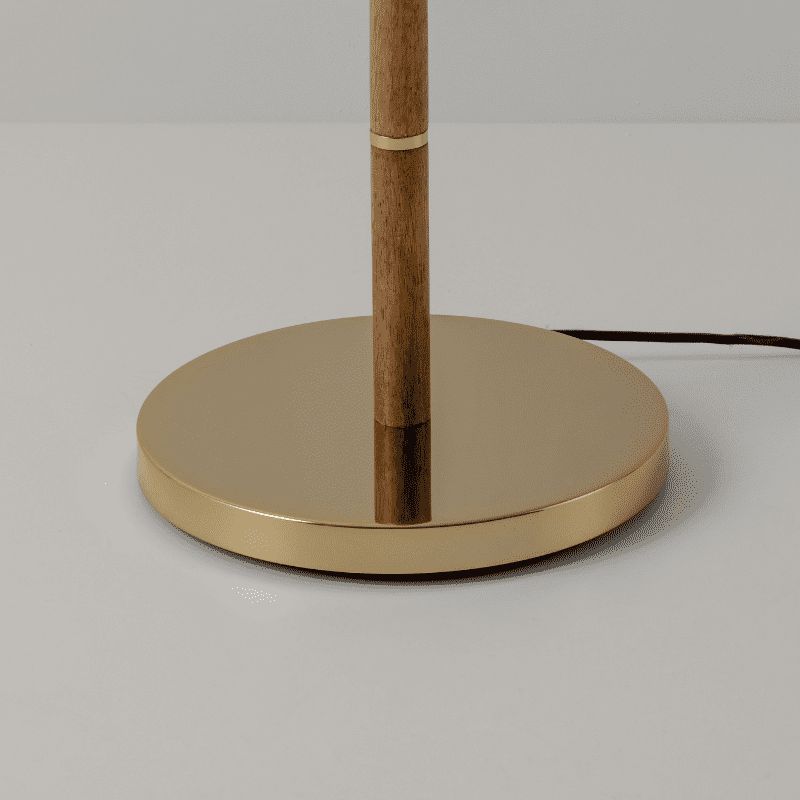 Wooden and Brass Disk Floor Lamp-Houseof.-nirohome