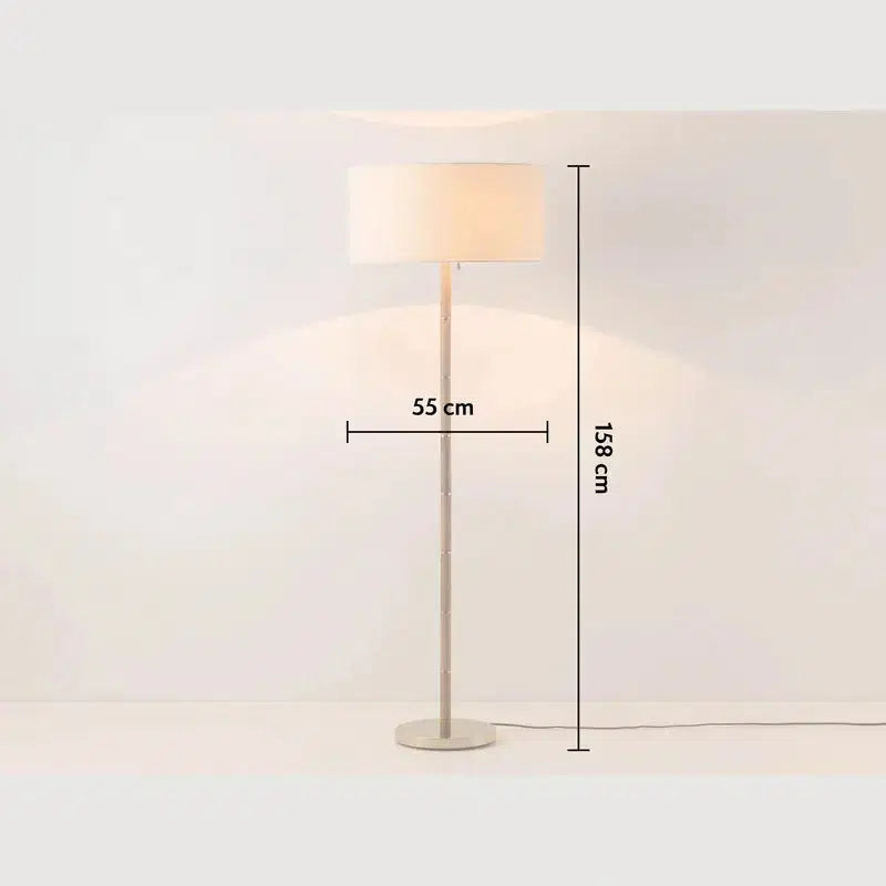 Wooden and Brass Disk Floor Lamp-Houseof.-nirohome