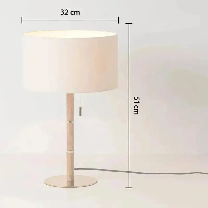 Wooden and Brass Disk Table Lamp-Houseof.-nirohome