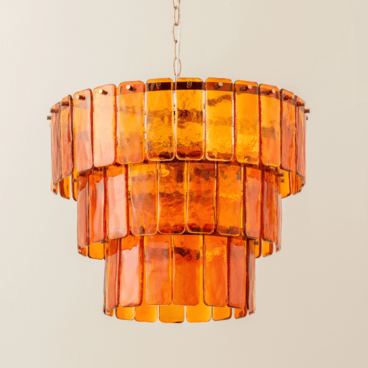 Houseof. Amber Glass 3 Tiered Chandelier