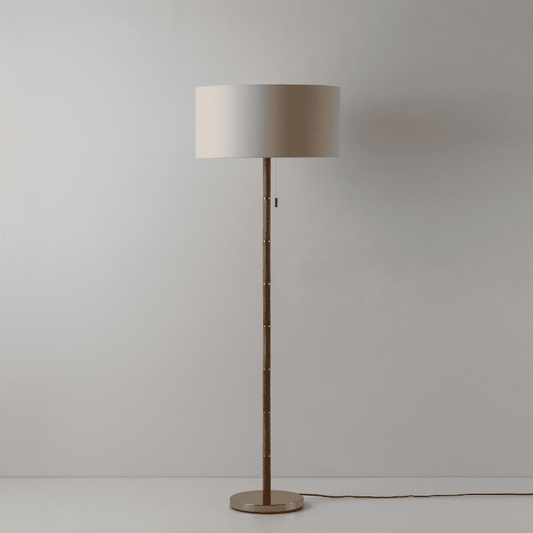 Houseof. Wooden and brass Disk Floor Lamp